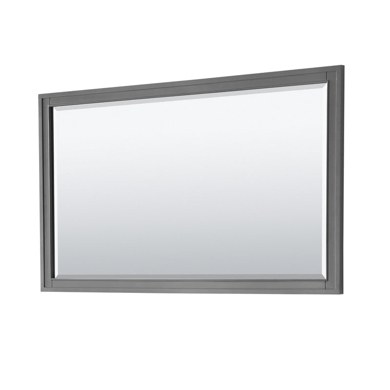 Wyndham Margate 60" Single Bathroom Vanity In Dark Gray White Carrara Marble Countertop Undermount Square Sink and 56" Mirror WCV303060SKGCMUNSM56