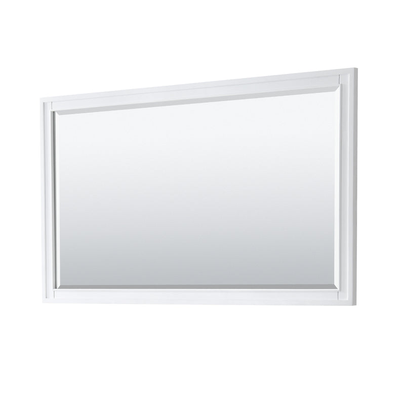 Wyndham Margate 60" Single Bathroom Vanity In White White Carrara Marble Countertop Undermount Oval Sink and 56" Mirror WCV303060SWHCMUNOM56