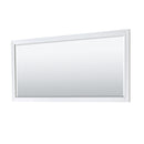 Wyndham Margate 72" Double Bathroom Vanity In White White Carrara Marble Countertop Undermount Square Sinks and 70" Mirror WCV303072DWHCMUNSM70