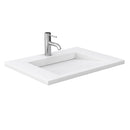 Wyndham Miranda 30" Single Bathroom Vanity In White 1.25" Thick Matte White Solid Surface Countertop Integrated Sink Matte Black Trim WCF292930SWBK1INTMXX