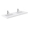 Wyndham Miranda 60" Double Bathroom Vanity In Dark Gray Matte White Solid Surface In 1.25" Thickness Integrated Sinks Black Trims and 58" Mirror WCF292960DGBK1INTM58