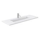 Wyndham Miranda 60" Single Bathroom Vanity In White Matte White Solid Surface In 1.25" Thickness Integrated Sink Brushed Nickel Trims and 58" Mirror WCF292960SWHK1INTM58