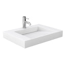 Wyndham Miranda 30" Single Bathroom Vanity In Dark Gray 4" Thick Matte White Solid Surface Countertop Integrated Sink Brushed Gold Trim WCF292930SGGK4INTMXX
