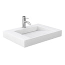 Wyndham Miranda 30" Single Bathroom Vanity In White 4" Thick Matte White Solid Surface Countertop Integrated Sink Brushed Nickel Trim WCF292930SWHK4INTMXX