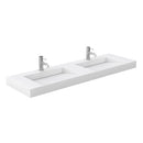 Wyndham Miranda 72" Double Bathroom Vanity In Dark Gray Matte White Solid Surface In 4" Thickness Integrated Sinks Brushed Nickel Trims and No Mirror WCF292972DKGK4INTMXX