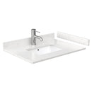 Wyndham Sheffield 30" Single Bathroom Vanity In Gray with Carrara Cultured Marble Countertop Undermount Square Sink and No Mirror WCS141430SGYC2UNSMXX