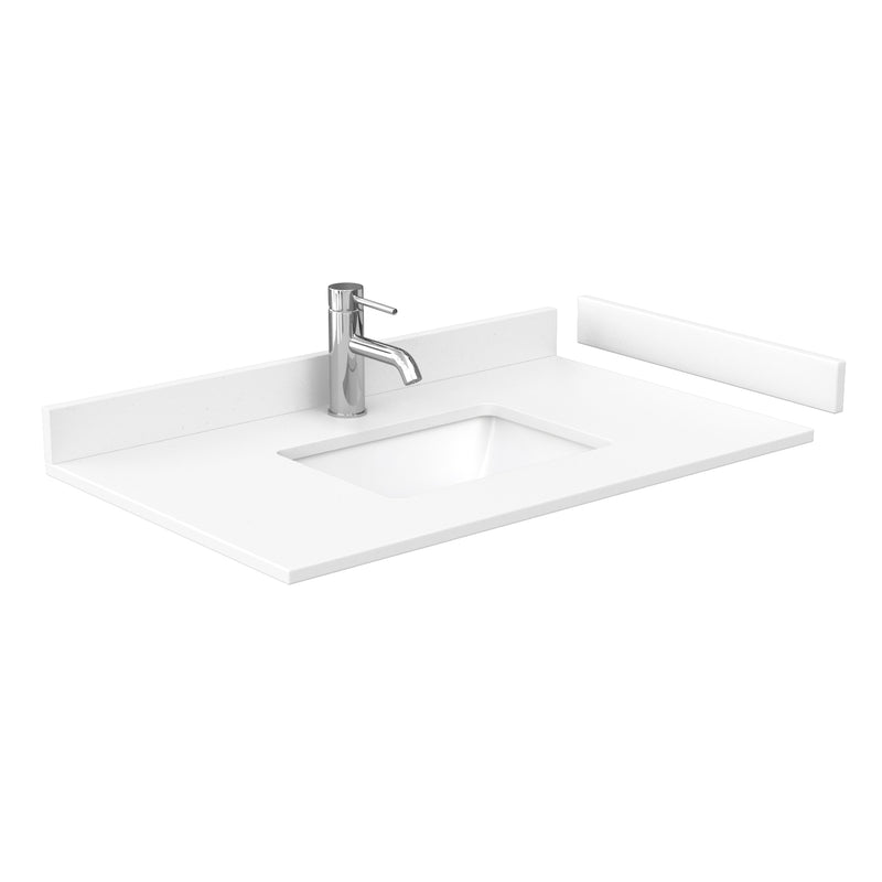 Wyndham Miranda 36" Single Bathroom Vanity In Green White Cultured Marble Countertop Undermount Square Sink Brushed Gold Trim WCF292936SGDWCUNSMXX