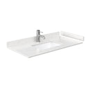 Wyndham Miranda 42" Single Bathroom Vanity In Dark Gray Light-Vein Carrara Cultured Marble Countertop Undermount Square Sink Brushed Gold Trims and No Mirro WCF292942SGGC2UNSMXX