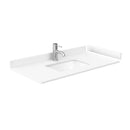 Wyndham Miranda 42" Single Bathroom Vanity In Green White Cultured Marble Countertop Undermount Square Sink Matte Black Trim WCF292942SGKWCUNSMXX