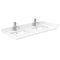 Wyndham Beckett 48" Double Bathroom Vanity In White White Cultured Marble Countertop Undermount Square Sinks Brushed Nickel Trim WCG242448DWHWCUNSMXX