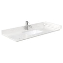 Wyndham Beckett 48" Single Bathroom Vanity In Dark Blue Carrara Cultured Marble Countertop Undermount Square Sink Matte Black Trim WCG242448SBBCCUNSMXX