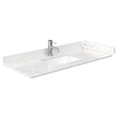 Wyndham Deborah 48" Single Bathroom Vanity In White with Light-Vein Carrara Cultured Marble Countertop Undermount Square Sink Brushed Gold Trims and No Mirror WCS202048SWGC2UNSMXX