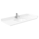 Wyndham Sheffield 48" Single Bathroom Vanity In White with White Cultured Marble Countertop Undermount Square Sink and No Mirror WCS141448SWHWCUNSMXX