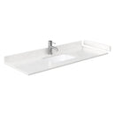 Wyndham Beckett 54" Single Bathroom Vanity In Dark Gray Carrara Cultured Marble Countertop Undermount Square Sink Matte Black Trim WCG242454SGBCCUNSMXX