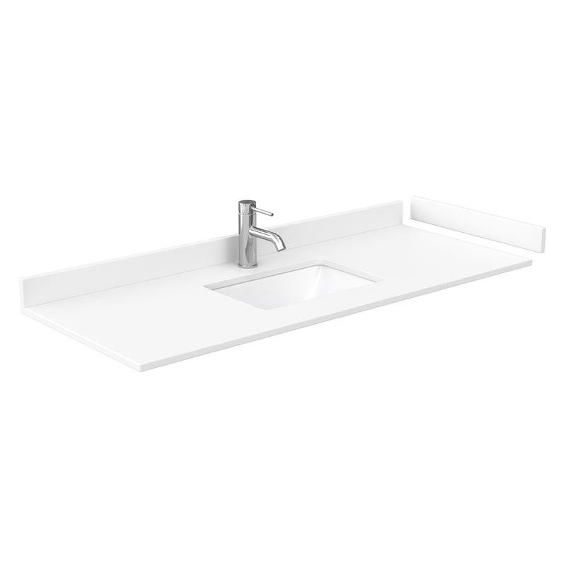 Wyndham Miranda 54" Single Bathroom Vanity In White White Cultured Marble Countertop Undermount Square Sink Brushed Gold Trim WCF292954SWGWCUNSMXX