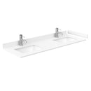 Wyndham Miranda 60" Double Bathroom Vanity In White White Cultured Marble Countertop Undermount Square Sinks Brushed Nickel Trims and 58" Mirror WCF292960DWHWCUNSM58