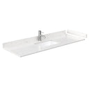Wyndham Avery 60" Single Bathroom Vanity In White Light-Vein Carrara Cultured Marble Countertop Undermount Square Sink Brushed Gold Trims and 58" Mirror WCV232360SWGC2UNSM58