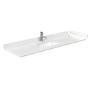 Wyndham Miranda 66" Single Bathroom Vanity In White Light-Vein Carrara Cultured Marble Countertop Undermount Square Sink Brushed Nickel Trim WCF292966SWHC2UNSMXX