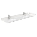 Wyndham Miranda 72" Double Bathroom Vanity In White Light-Vein Carrara Cultured Marble Countertop Undermount Square Sinks Black Trims and 70" Mirror WCF292972DWBC2UNSM70