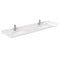 Wyndham Deborah 80" Double Bathroom Vanity In White with Light-Vein Carrara Cultured Marble Countertop Undermount Square Sinks and Medicine Cabinets WCS202080DWHC2UNSMED