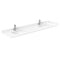 Wyndham Miranda 80" Double Bathroom Vanity In White White Cultured Marble Countertop Undermount Square Sinks Brushed Nickel Trims and No Mirror WCF292980DWHWCUNSMXX