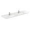 Wyndham Miranda 84" Double Bathroom Vanity In White Light-Vein Carrara Cultured Marble Countertop Undermount Square Sinks Brushed Nickel Trim WCF292984DWHC2UNSMXX