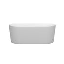 Wyndham Ursula 59" Soaking Bathtub in Matte White with Polished Chrome Trim WCBTE301159MW