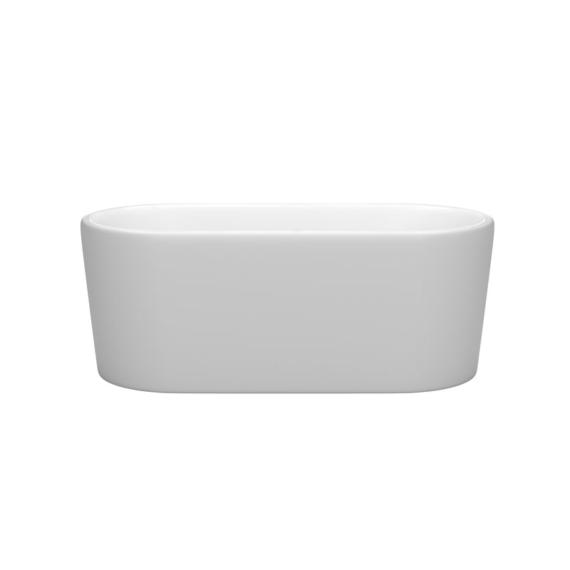 Wyndham Ursula 59" Soaking Bathtub in Matte White with Polished Chrome Trim WCBTE301159MW