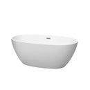 Wyndham Juno 59" Soaking Bathtub In Matte White With Brushed Nickel Trim WCBTE306159MWBNTRIM