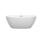 Wyndham Juno 59" Soaking Bathtub in Matte White with Brushed Nickel Trim WCBTE306159MWBNTRIM