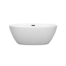 Wyndham Juno 59" Soaking Bathtub in Matte White with Matte Black Trim WCBTE306159MWMBTRIM