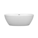 Wyndham Juno 63" Soaking Bathtub in Matte White with Polished Chrome Trim WCBTE306163MW