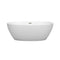 Wyndham Juno 63" Soaking Bathtub in Matte White with Brushed Nickel Trim WCBTE306163MWBNTRIM