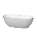 Wyndham Juno 67" Soaking Bathtub In Matte White With Polished Chrome Trim WCBTE306167MW