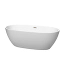 Wyndham Juno 67" Soaking Bathtub In Matte White With Brushed Nickel Trim WCBTE306167MWBNTRIM