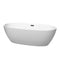 Wyndham Juno 71" Soaking Bathtub In Matte White With Matte Black Trim WCBTE306171MWMBTRIM