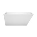 Wyndham Hannah 59" Freestanding Bathtub in White with Polished Chrome Drain and Overflow Trim WCBTK150159