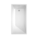 Wyndham Hannah 59" Freestanding Bathtub in White with Floor Mounted Faucet Drain and Overflow Trim in Polished Chrome WCBTK150159ATP11PC