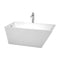 Wyndham Hannah 59" Freestanding Bathtub In White With Floor Mounted Faucet Drain And Overflow Trim In Polished Chrome WCBTK150159ATP11PC