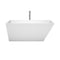 Wyndham Hannah 59" Freestanding Bathtub in White with Floor Mounted Faucet Drain and Overflow Trim in Polished Chrome WCBTK150159ATP11PC