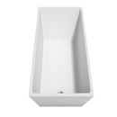 Wyndham Hannah 67" Freestanding Bathtub in White with Floor Mounted Faucet Drain and Overflow Trim in Polished Chrome WCBTK150167ATP11PC