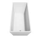 Wyndham Hannah 67" Soaking Bathtub in White Brushed Nickel Trim and Brushed Nickel Floor Mounted Faucet WCBTK150167ATP11BN