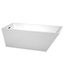 Wyndham Hannah 67" Soaking Bathtub In White With Matte Black Trim WCBTK150167MBTRIM