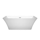 Wyndham Tiffany 59" Freestanding Bathtub in White with Polished Chrome Drain and Overflow Trim WCBTK150459