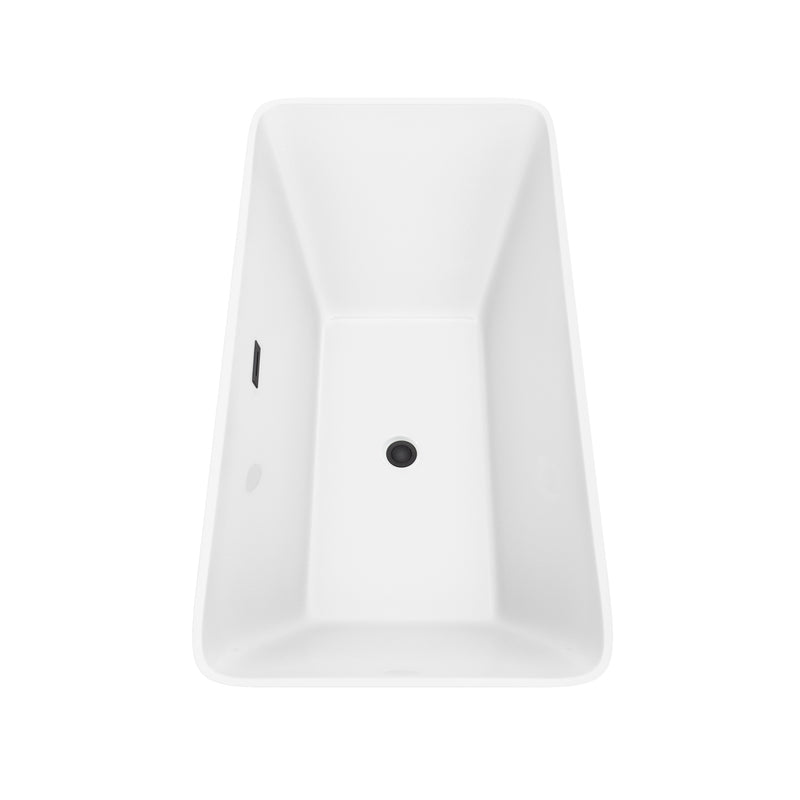 Wyndham Tiffany 59" Small Soaking Bathtub in White with Matte Black Trim WCBTK150459MBTRIM