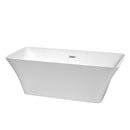 Wyndham Tiffany 67" Freestanding Bathtub In White With Polished Chrome Drain And Overflow Trim WCBTK150467