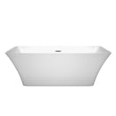 Wyndham Tiffany 67" Freestanding Bathtub in White with Polished Chrome Drain and Overflow Trim WCBTK150467