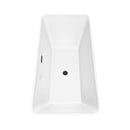 Wyndham Tiffany 67" Large Soaking Bathtub in White with Floor Mounted Faucet Drain and Overflow Trim in Matte Black WCBTK150467MBATPBK