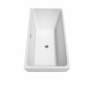 Wyndham Rachel 59" Soaking Bathtub in White with Polished Chrome Trim and Floor Mounted Faucet in Matte Black WCBTK150559PCATPBK