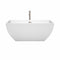 Wyndham Rachel 59" Soaking Bathtub in White Brushed Nickel Trim and Brushed Nickel Floor Mounted Faucet WCBTK150559ATP11BN